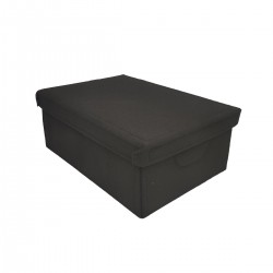 Foldable Storage Box, Black, With Lid