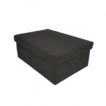 Foldable Storage Box, Black, With Lid