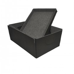 Foldable Storage Box, Black, With Lid